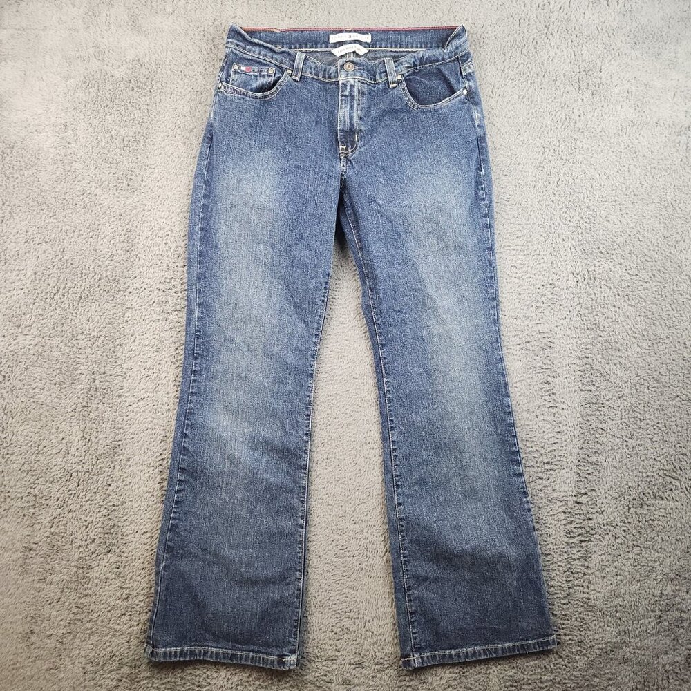 Y2K Low Rise Flare Leg Jeans Women's 9/10 Long Tommy Hilfiger 00's Vintage Denim